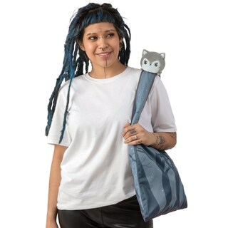 Foto 4 | Bolso De Mano De Peluche Teeturtle Grey Forest Wolf Con Pulpo Reversible - Venta Internacional.