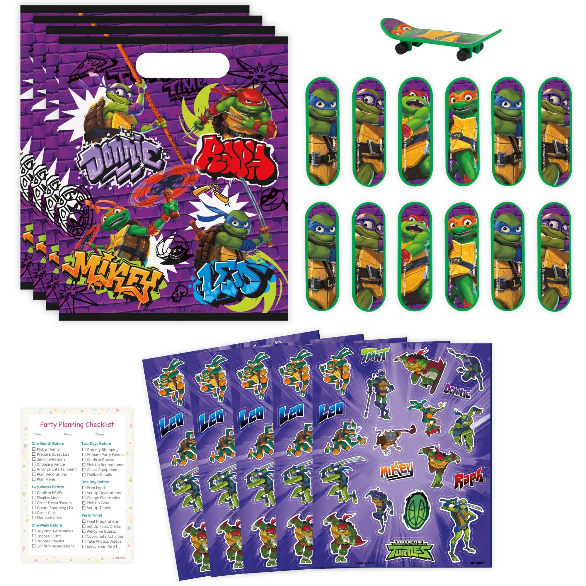 Foto 2 pulgar | Paquete De Regalos De Fiesta Único Con Forma De Tortuga Ninja Para 16 Invitados Con Bolsas Y Más - Venta Internacional.