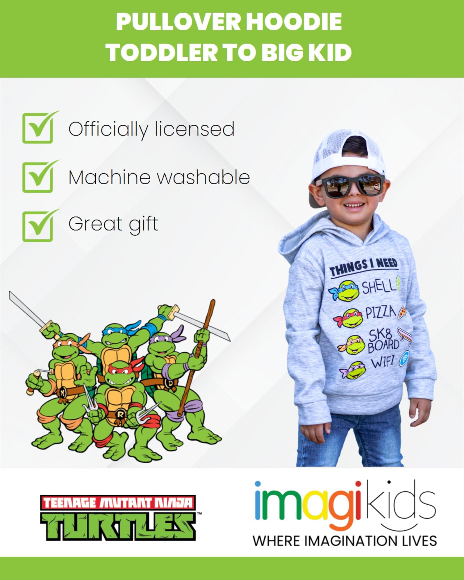 Foto 4 pulgar | Sudadera Con Capucha Nickelodeon Teenage Mutant Ninja Turtles Boy 2t - Venta Internacional.