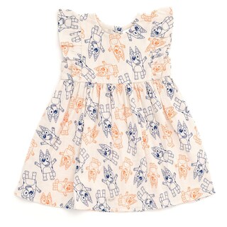 Foto 1 | Vestido Bluey Bingo De Gasa De Algodón Para Niñas Pequeñas, 2 Unidades, Con Volantes - Venta Internacional.