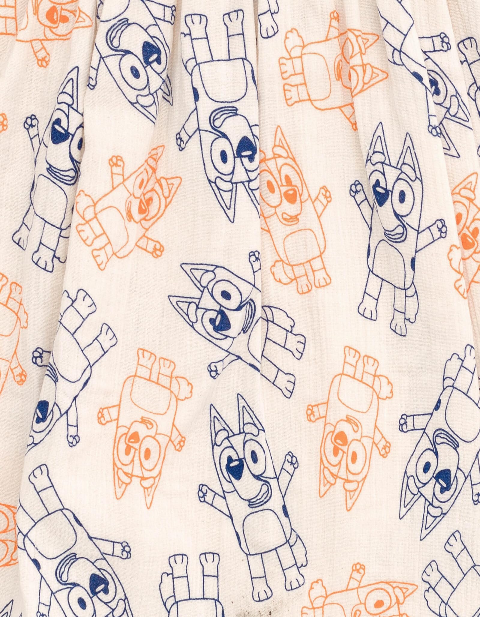 Foto 2 | Vestido Bluey Bingo De Gasa De Algodón Para Niñas Pequeñas, 2 Unidades, Con Volantes - Venta Internacional.