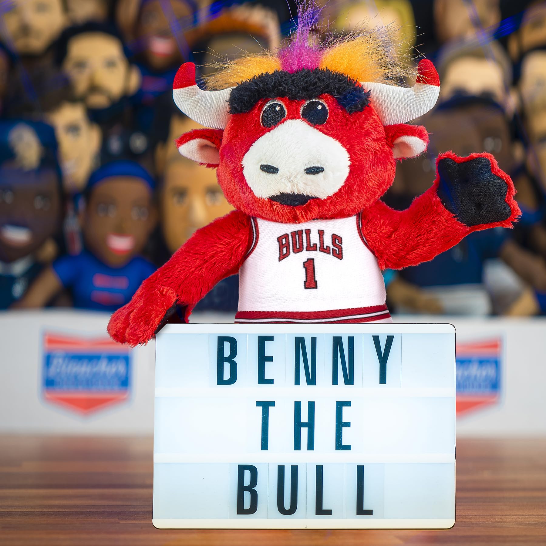 Foto 2 | Figura De Peluche Bleacher Creatures Chicago Bulls Benny, 25 Cm - Venta Internacional.