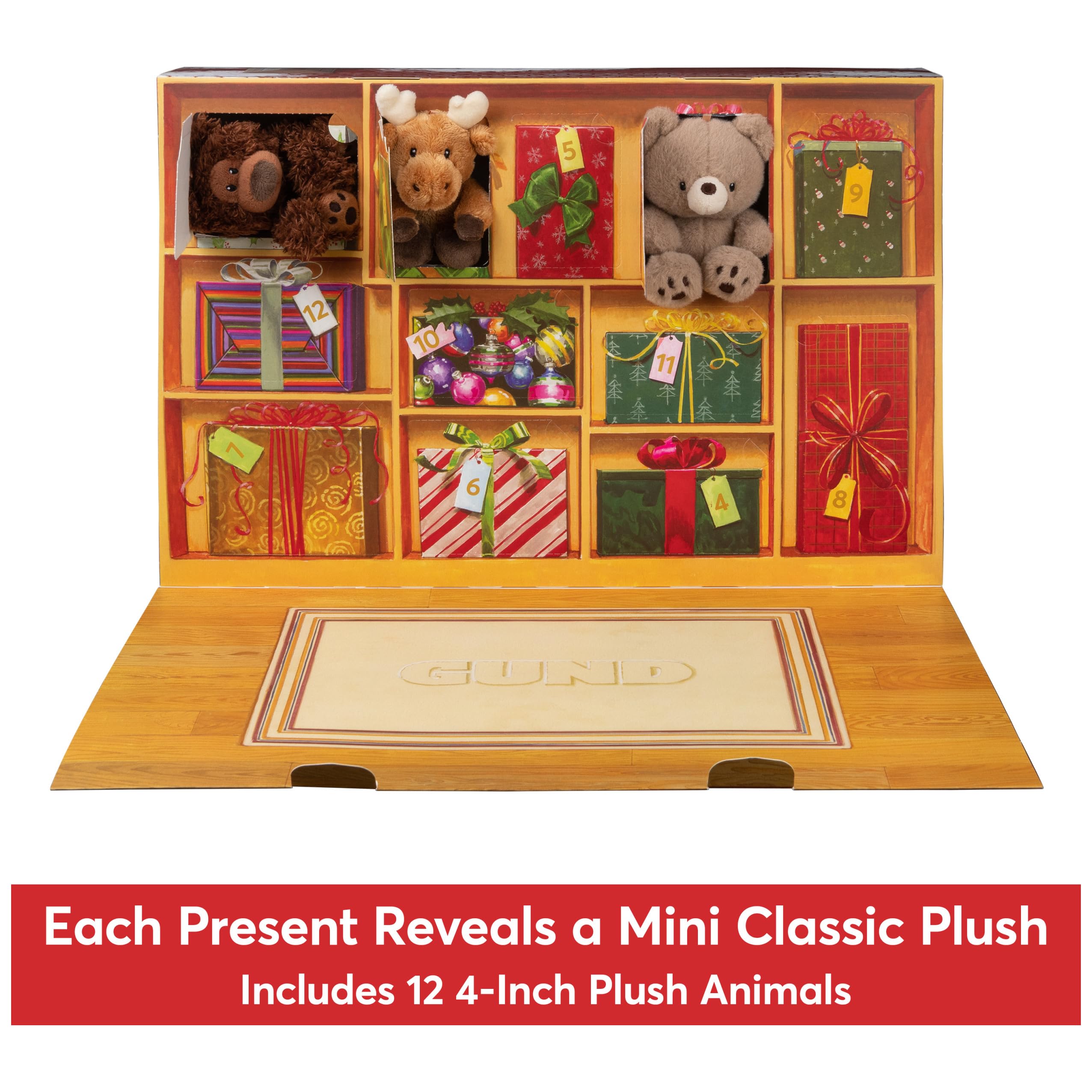 Foto 4 pulgar | Calendario De Adviento Gund Surprise Plush De 12 Días Para Niños Mayores De 3 Años - Venta Internacional.