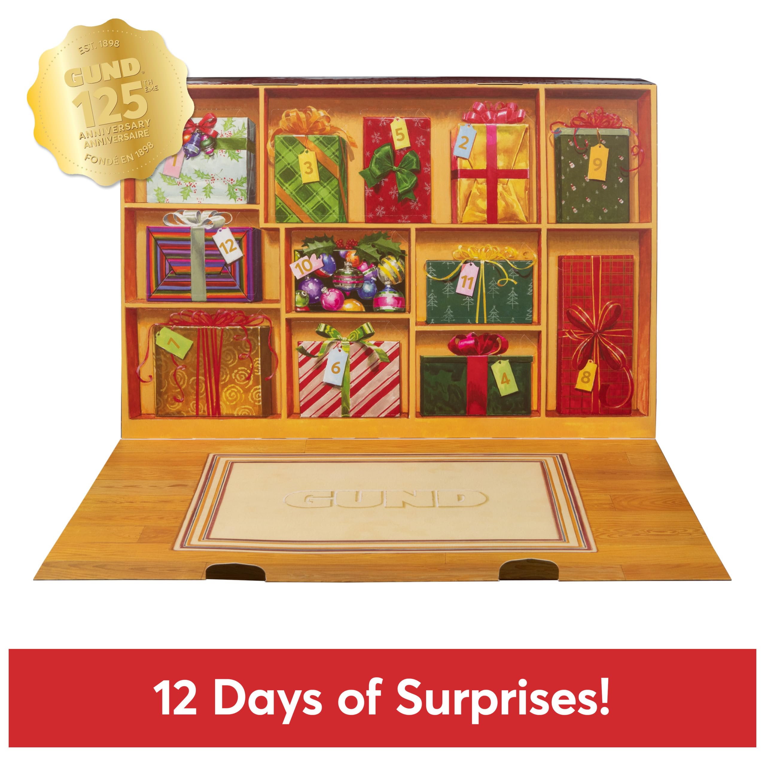 Foto 6 pulgar | Calendario De Adviento Gund Surprise Plush De 12 Días Para Niños Mayores De 3 Años - Venta Internacional.