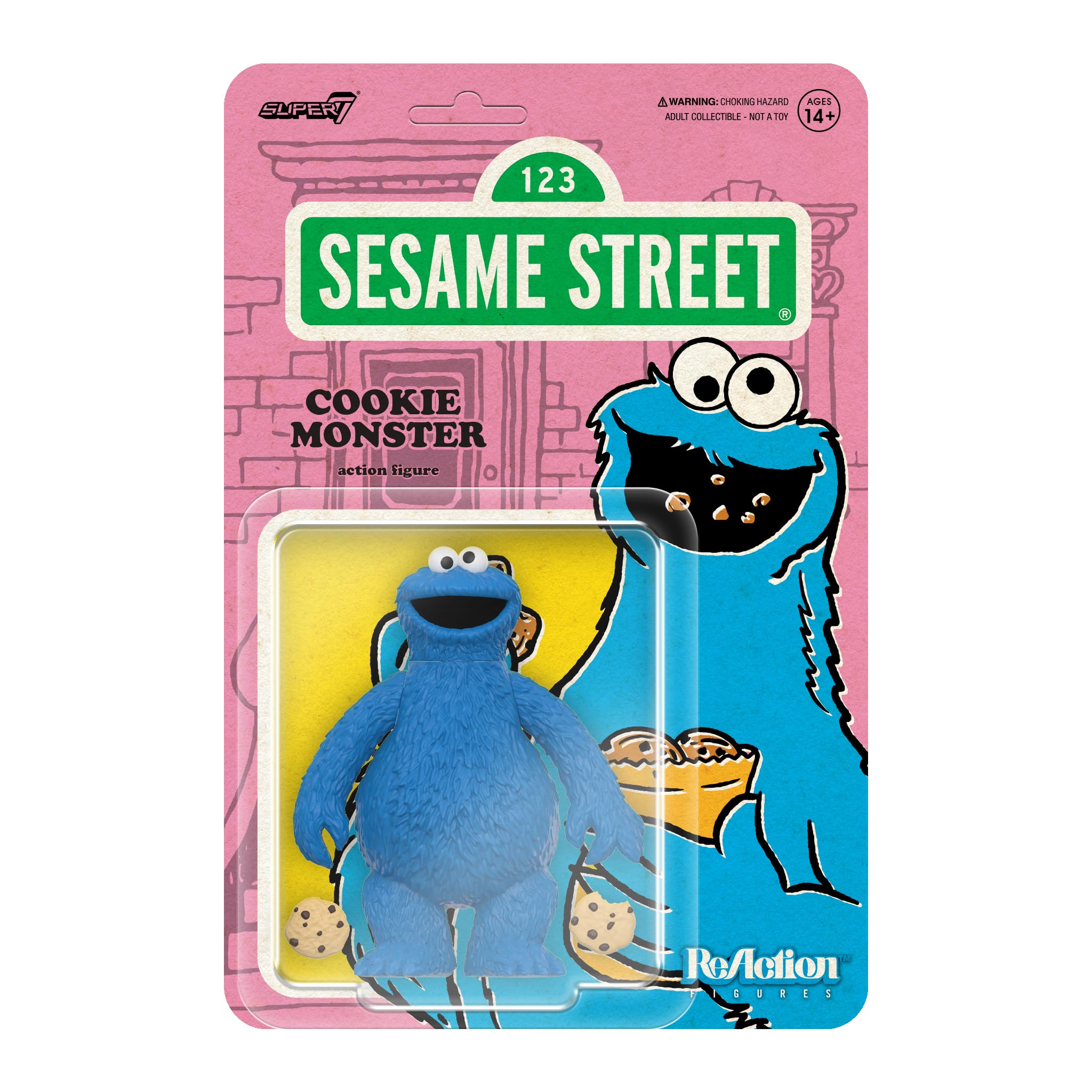 Figura De Acción Super7 Sesame Street Reaction Cookie Monster - Venta Internacional.