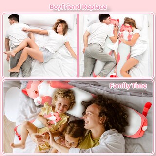Foto 4 | Almohada Corporal De Felpa Con Forma De Gato Mewaii Long Cat De 50 Cm A 130 Cm, Rosa - Venta Internacional.