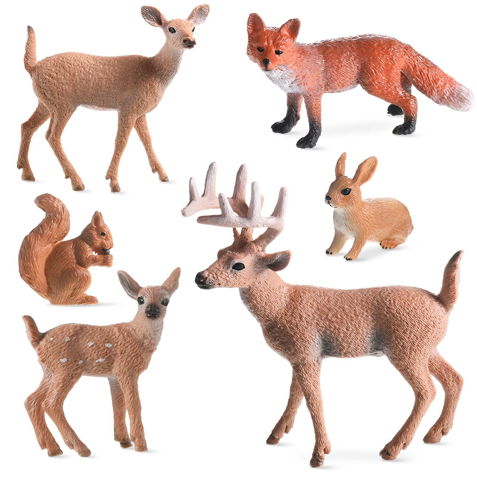 Figuras De Animales Skylety Woodland Animals (pvc, 6 Unidades) - Venta Internacional.