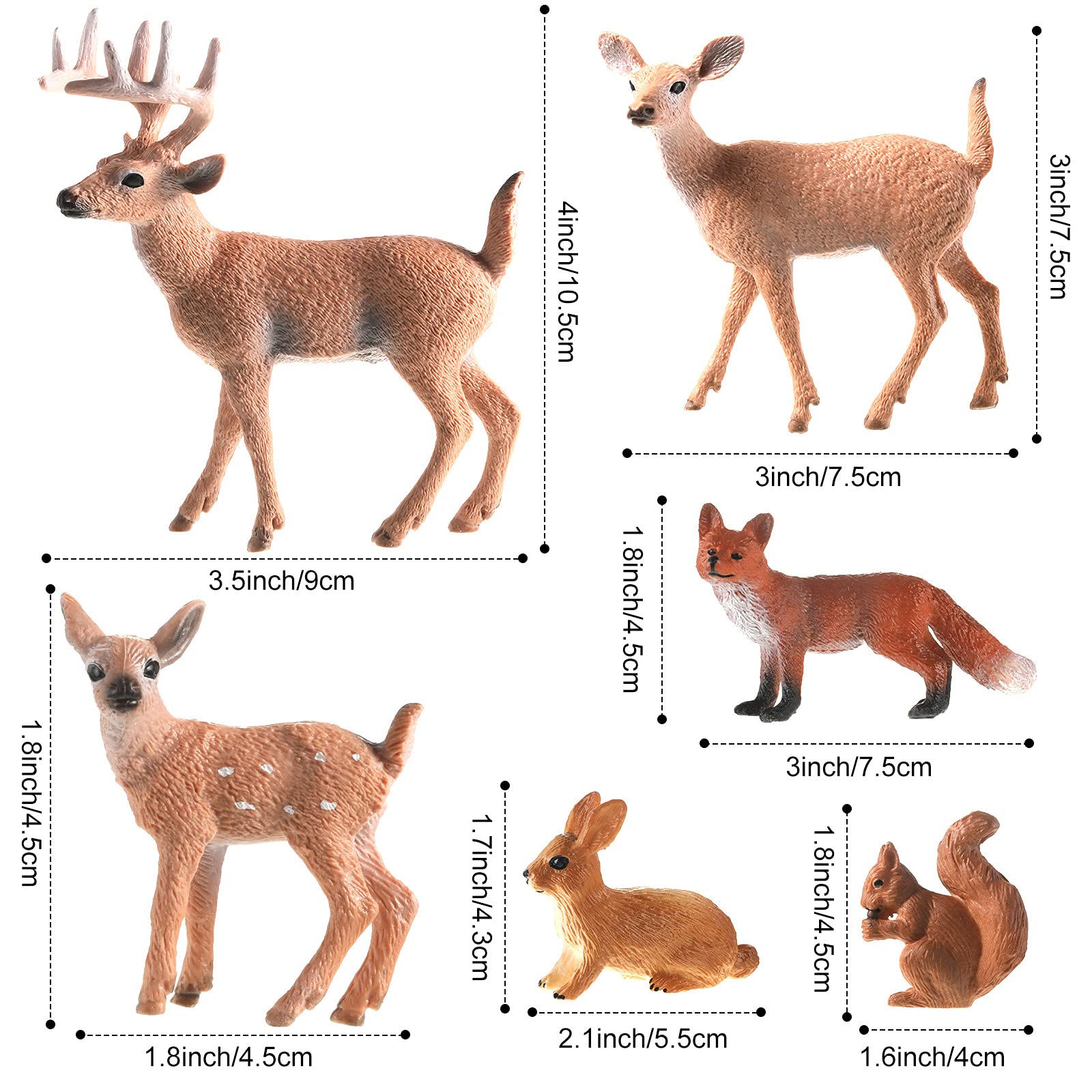 Foto 3 pulgar | Figuras De Animales Skylety Woodland Animals (pvc, 6 Unidades) - Venta Internacional.