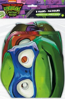 Foto 1 | Máscaras De Papel Únicas Para Fiestas Teenage Mutant Ninja Turtle X8 - Venta Internacional.