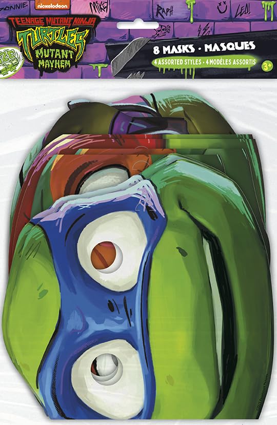 Foto 4 pulgar | Máscaras De Papel Únicas Para Fiestas Teenage Mutant Ninja Turtle X8 - Venta Internacional.
