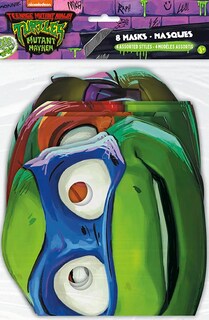 Foto 3 | Máscaras De Papel Únicas Para Fiestas Teenage Mutant Ninja Turtle X8 - Venta Internacional.