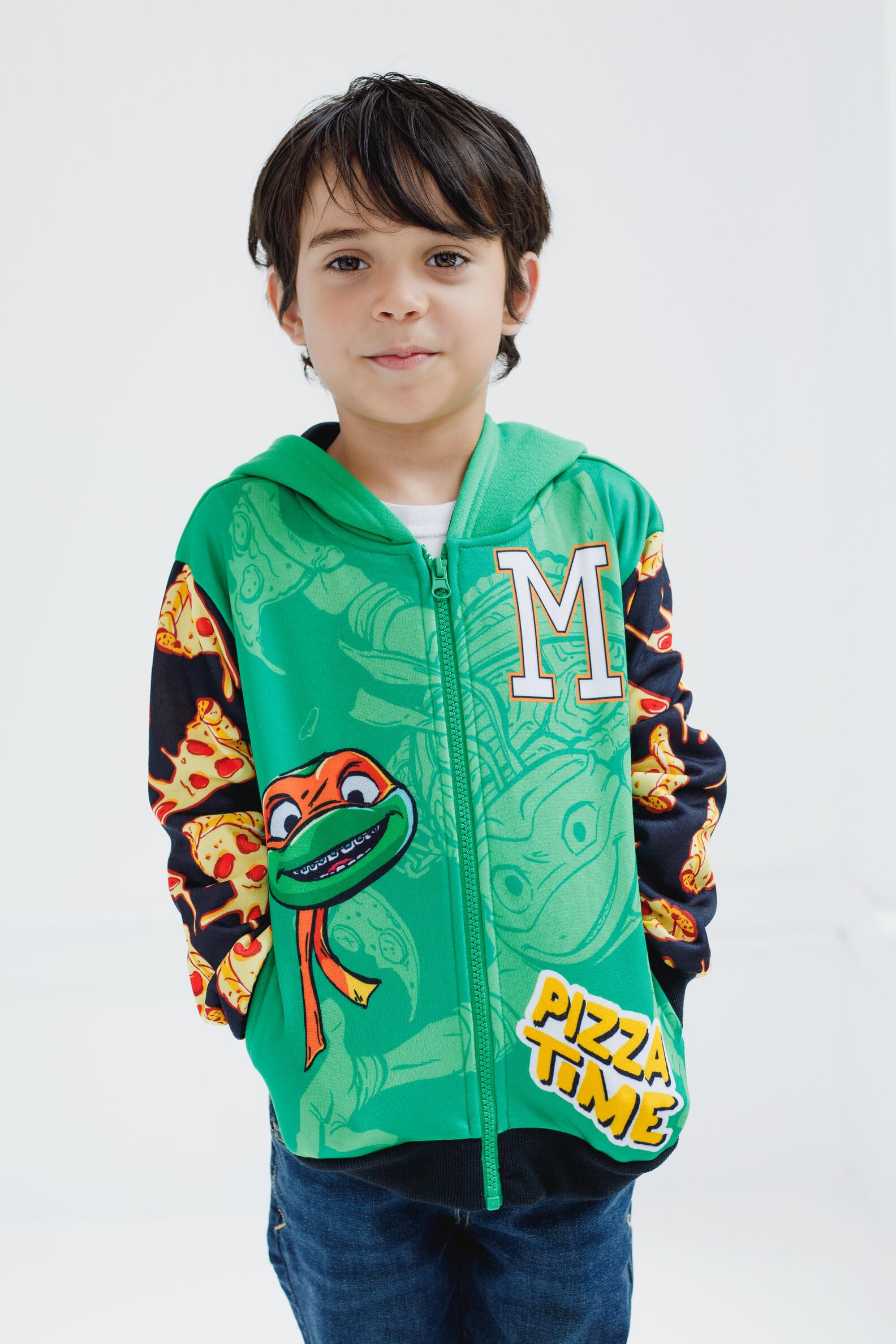 Foto 6 | Sudadera Con Capucha Teenage Mutant Ninja Turtles Michelangelo Green 3t - Venta Internacional.