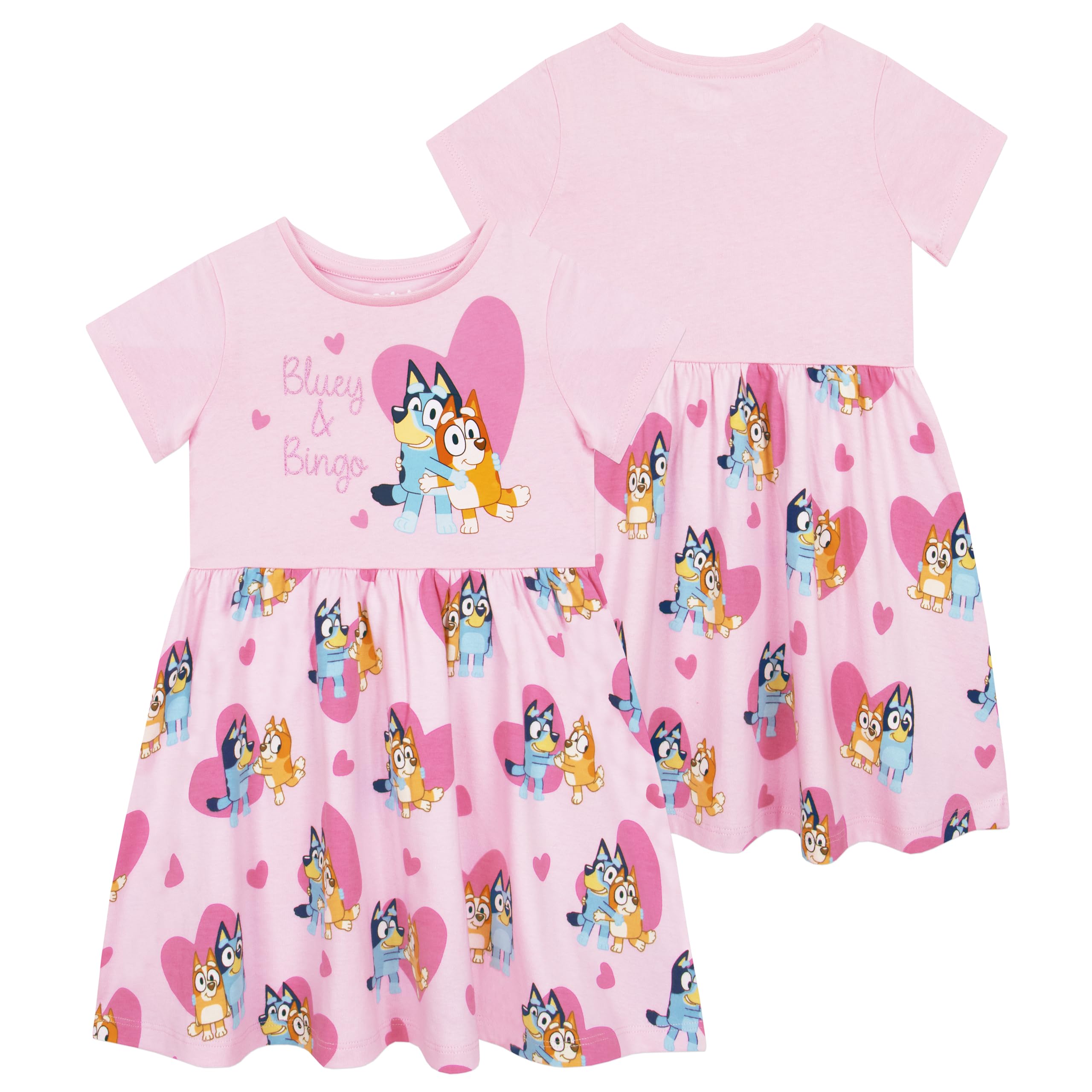 Foto 8 pulgar | Vestido Bluey Bingo Glitter Para Niñas De Algodón Summer Pink 7 - Venta Internacional.