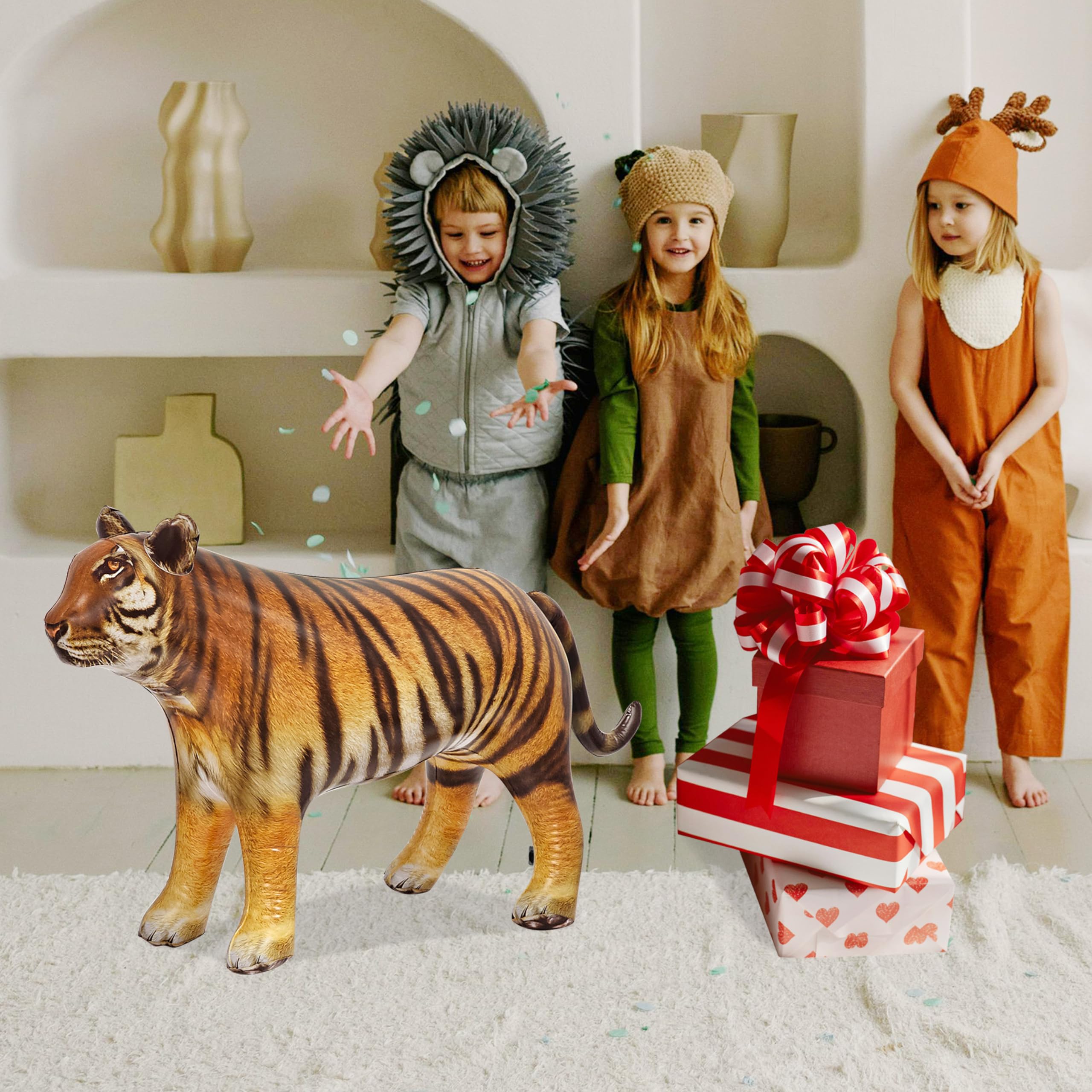 Foto 5 | Inflable Tiger Toy Jet Creations, 1 Unidad, 40 Cm De Largo, Naranja-amarillo - Venta Internacional.