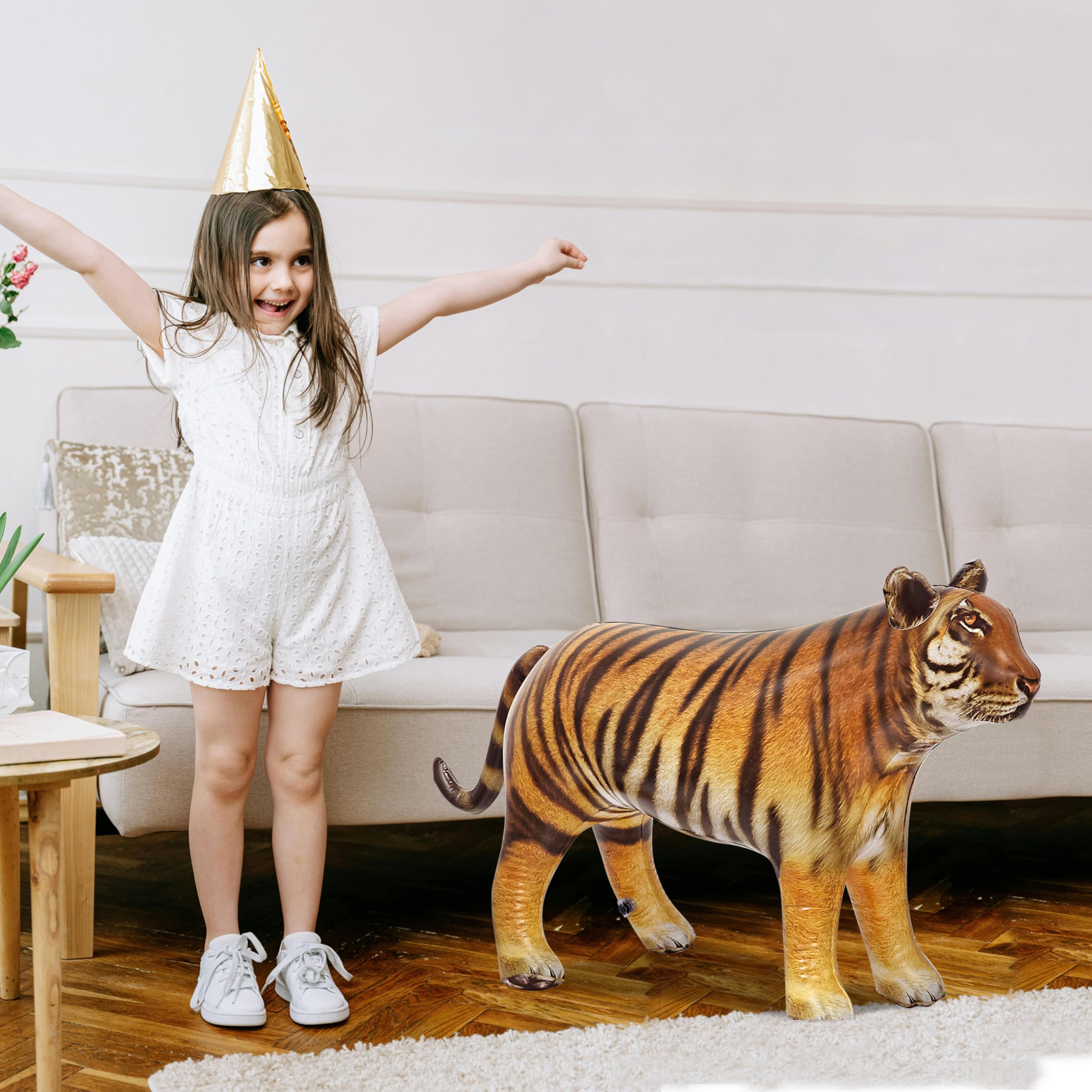 Foto 6 | Inflable Tiger Toy Jet Creations, 1 Unidad, 40 Cm De Largo, Naranja-amarillo - Venta Internacional.