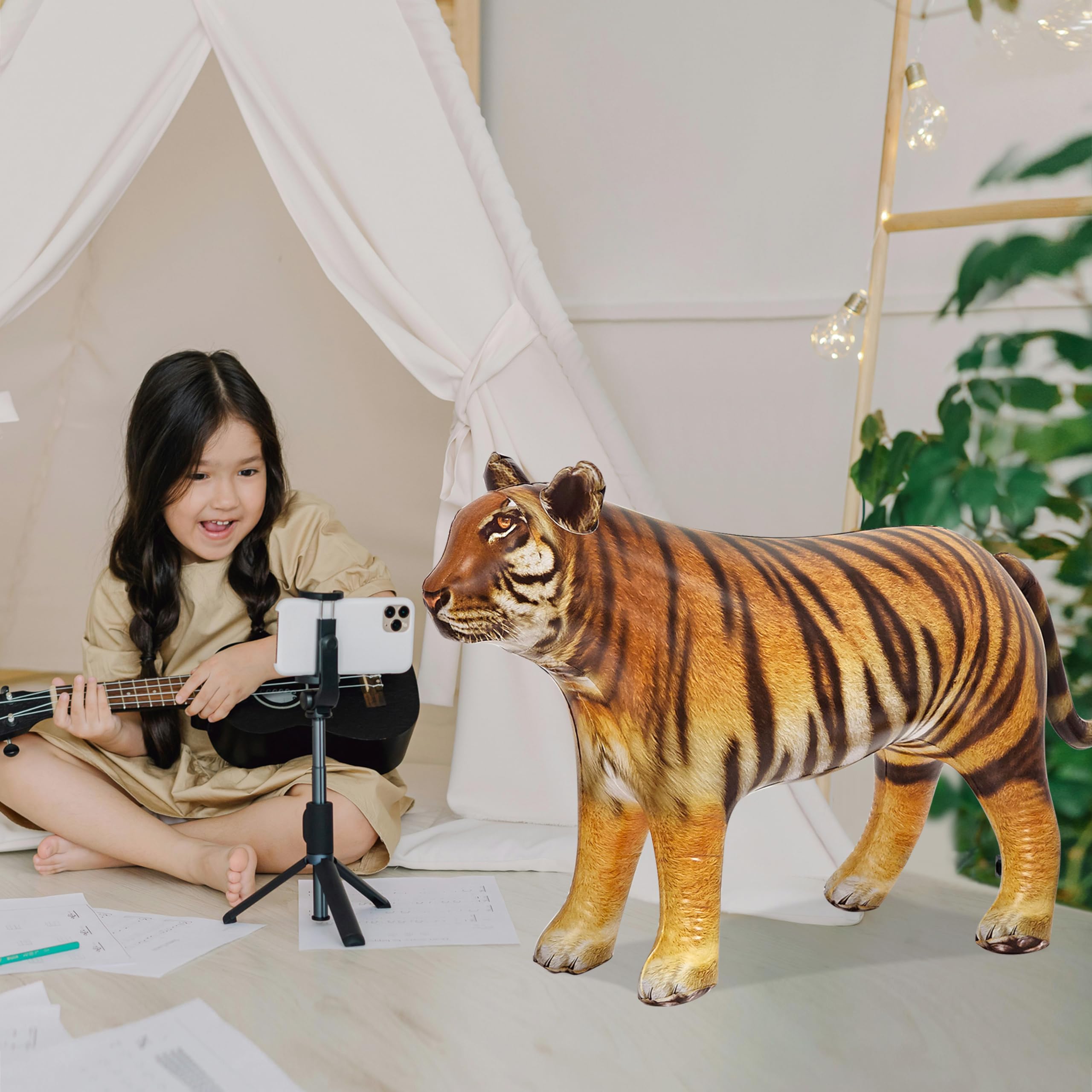 Foto 7 | Inflable Tiger Toy Jet Creations, 1 Unidad, 40 Cm De Largo, Naranja-amarillo - Venta Internacional.