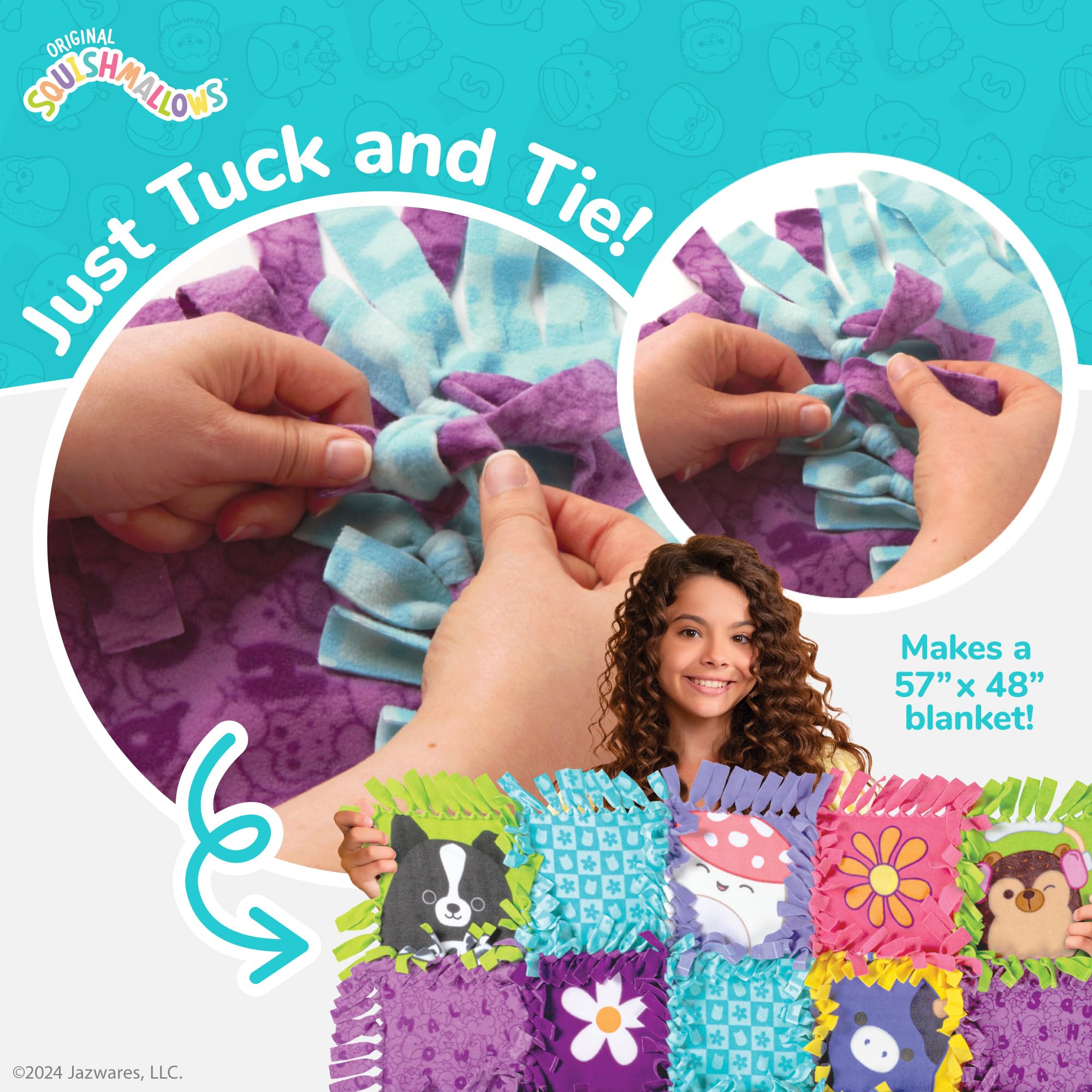 Foto 4 pulgar | Manta Craft Kit Fashion Angels Squishmallows Sin Coser Con 30 Cuadrados - Venta Internacional.