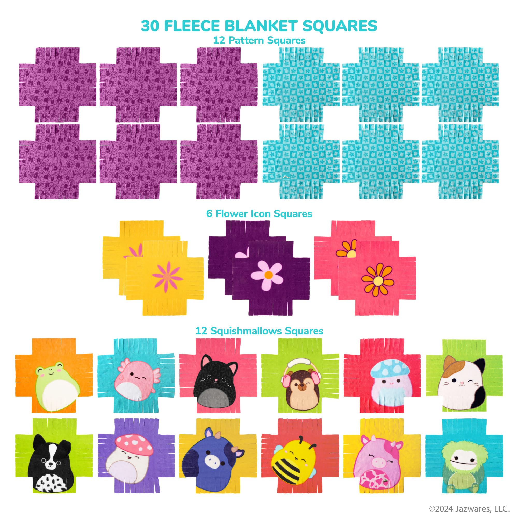 Foto 4 | Manta Craft Kit Fashion Angels Squishmallows Sin Coser Con 30 Cuadrados - Venta Internacional.