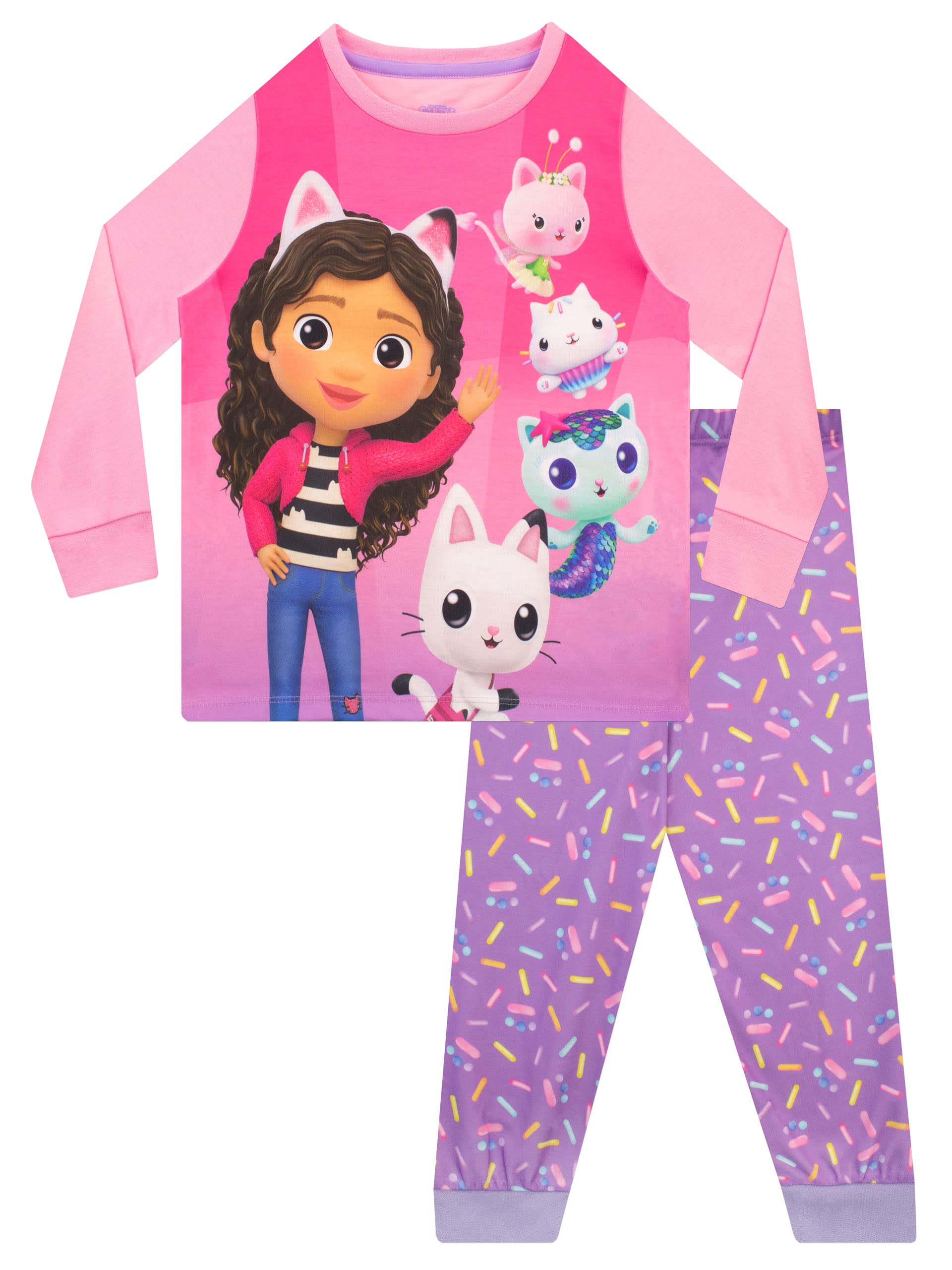 Pijama Dreamworks Gabby's Dollhouse Para Niñas, Talla 7, Multicolor - Venta Internacional.