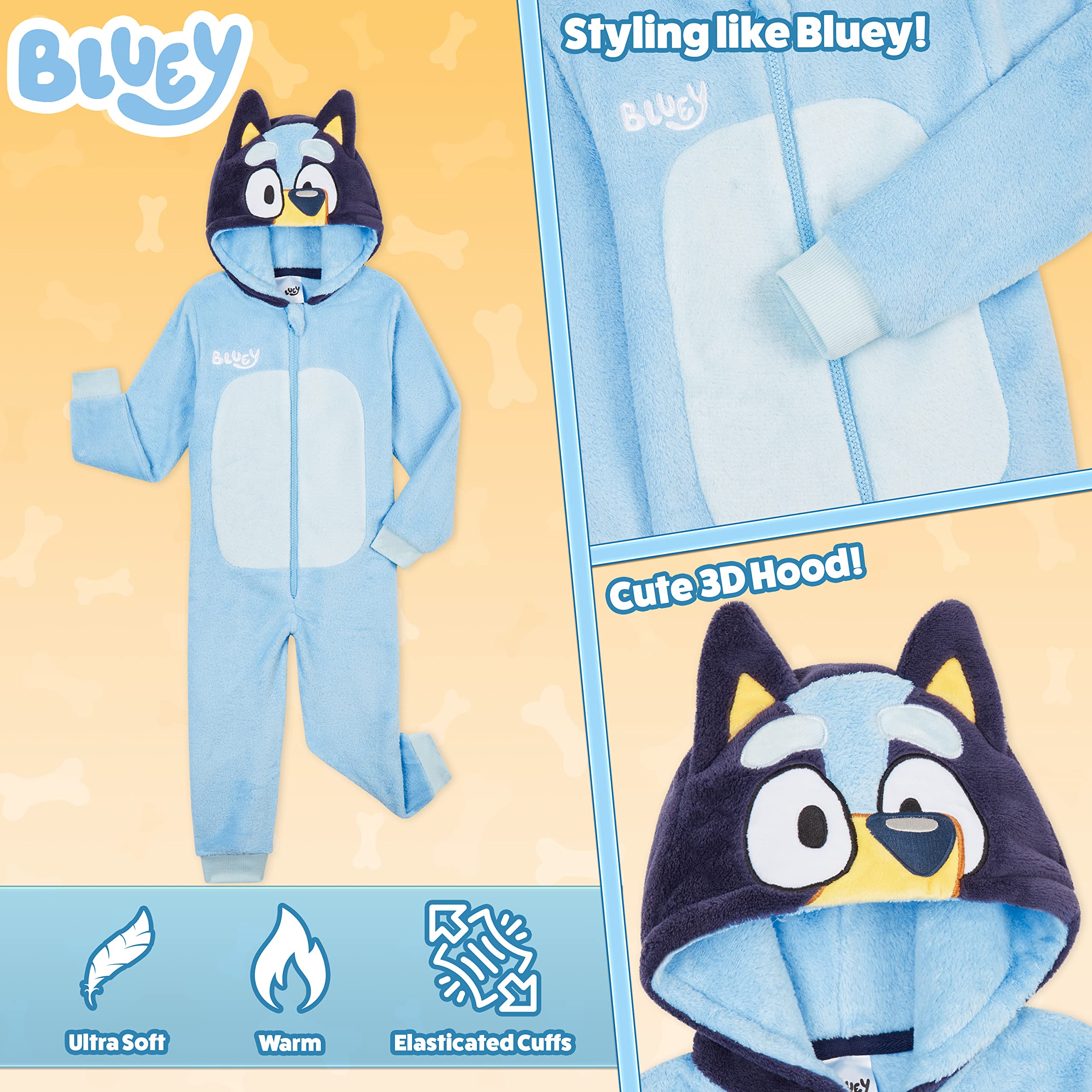 Foto 5 pulgar | Pijama De Forro Polar Bluey Para Niños Y Niñas, Color Azul De 3 A 4 Años - Venta Internacional.