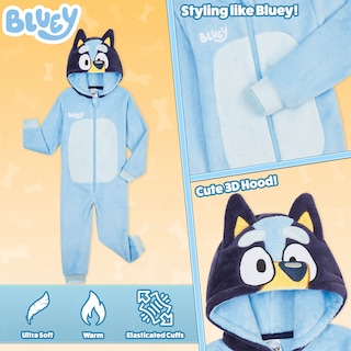 Foto 4 | Pijama De Forro Polar Bluey Para Niños Y Niñas, Color Azul De 3 A 4 Años - Venta Internacional.