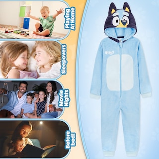 Foto 5 | Pijama De Forro Polar Bluey Para Niños Y Niñas, Color Azul De 3 A 4 Años - Venta Internacional.