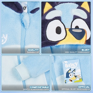 Foto 6 | Pijama De Forro Polar Bluey Para Niños Y Niñas, Color Azul De 3 A 4 Años - Venta Internacional.