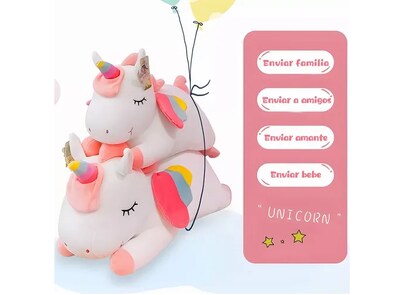 Foto 3 | Xtellar Unicornio Pegaso Peluche Arcoiris Premium De 50cm, Almohada Cómoda Y Decorativa.