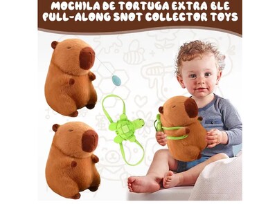 Foto 3 | Xtellar Encanto De Peluche: Compañero Constante De 2 Muñecos Decorativos Realistas De Carpincho 22cm