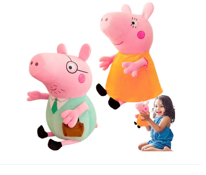 Foto 1 | Peluches Xtellar Peppa Pig Papá Y Mamá Con Dinosauro Teddy 25 Cm Set