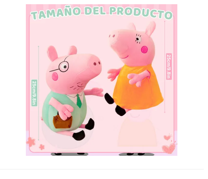 Foto 3 pulgar | Peluches Xtellar Peppa Pig Papá Y Mamá Con Dinosauro Teddy 25 Cm Set