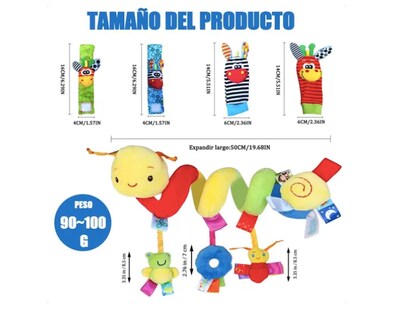 Foto 2 | Peluche Xtellar Sonaja Juguete Espiral Para Bebe Carriola, Cuna 5pcs