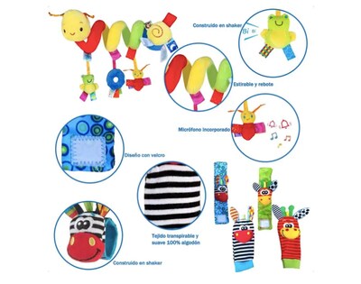 Foto 3 | Peluche Xtellar Sonaja Juguete Espiral Para Bebe Carriola, Cuna 5pcs