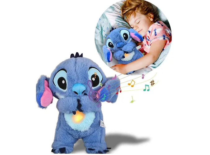 Foto 2 pulgar | Xtellar Mertto Stitch - Oso De Peluche Musical Luminoso Azul De 28cm Ideal Para Diversión Infantil