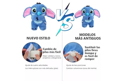 Foto 4 | Xtellar Mertto Stitch - Oso De Peluche Musical Luminoso Azul De 28cm Ideal Para Diversión Infantil