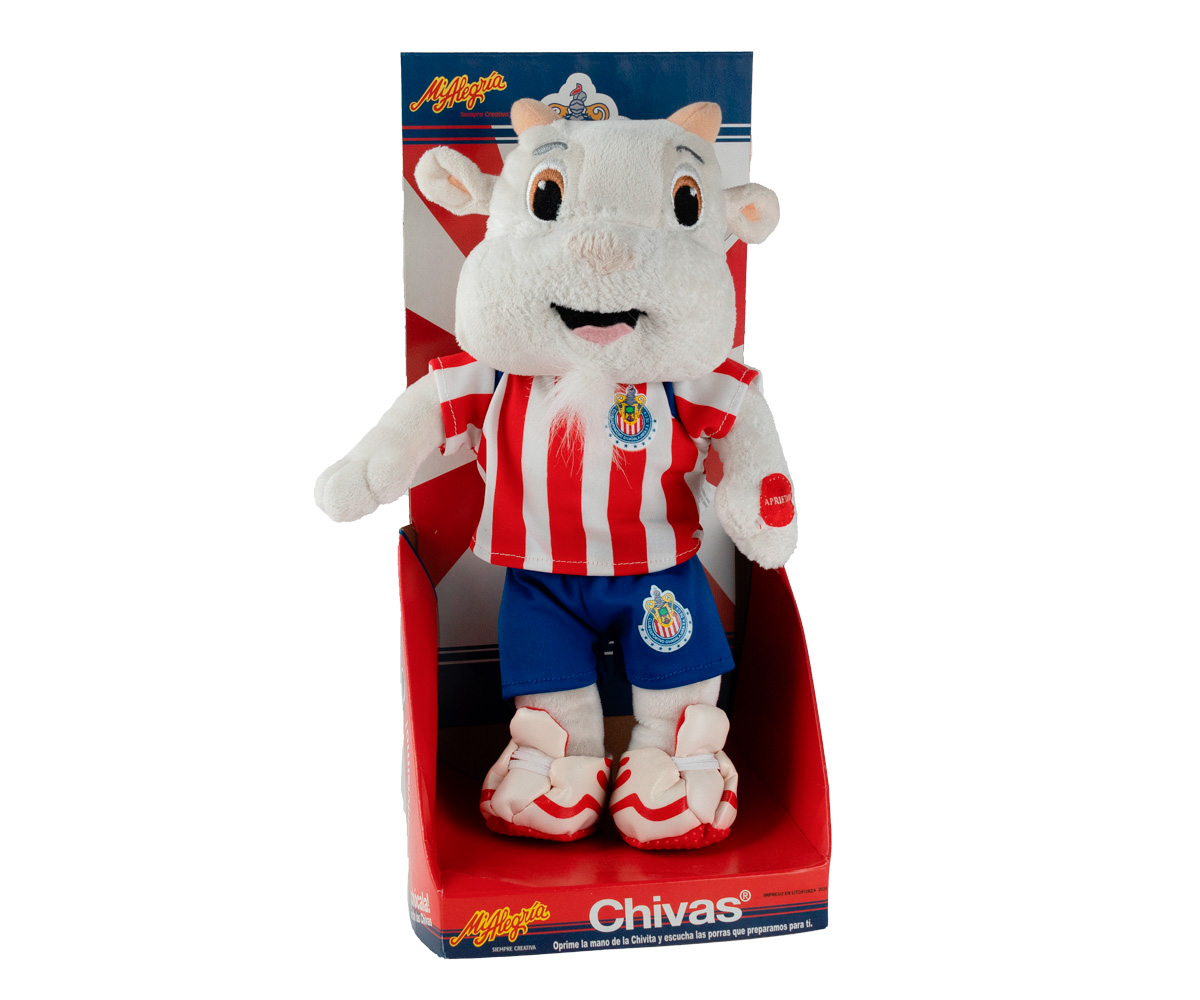 Peluche Grande Mascota De Futbol Chiva Con Sonido Mi Alegría
