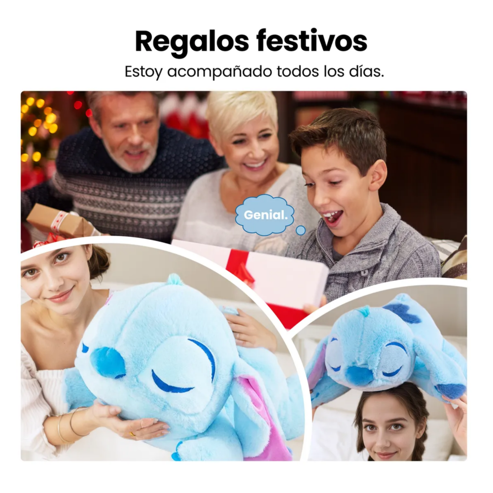 Foto 4 pulgar | Stitch Peluche Almohada 40cm Belug, Azul Cielo