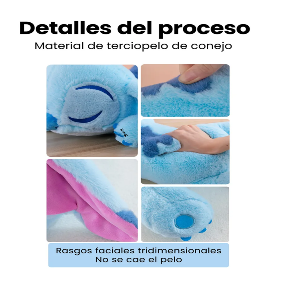 Foto 5 pulgar | Stitch Peluche Almohada 40cm Belug, Azul Cielo