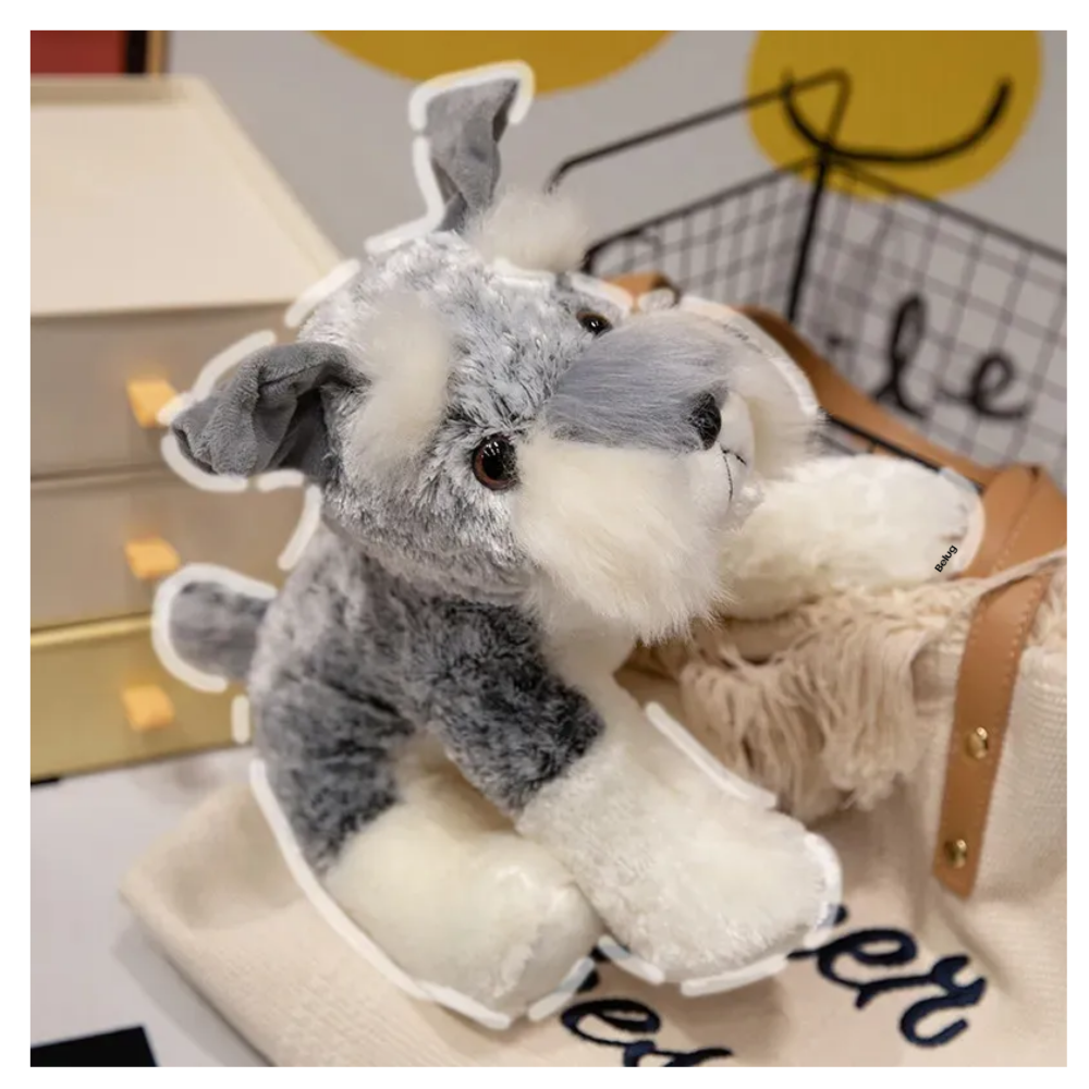 Foto 4 pulgar | Peluche Perrito Schnauzer Belug, Gris Blanco