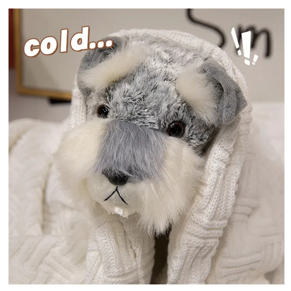 Foto 6 pulgar | Peluche Perrito Schnauzer Belug, Gris Blanco