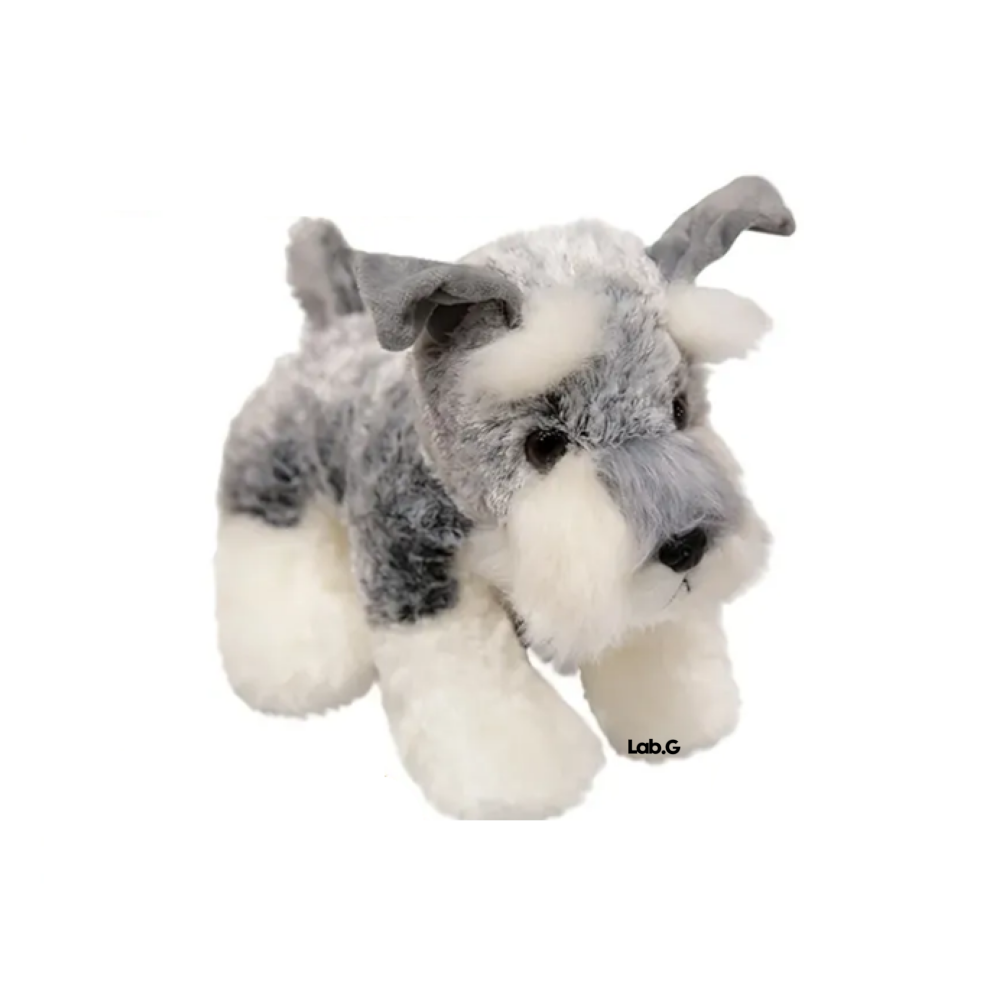 Peluche Perrito Schnauzer Lab.g, Gris Blanco