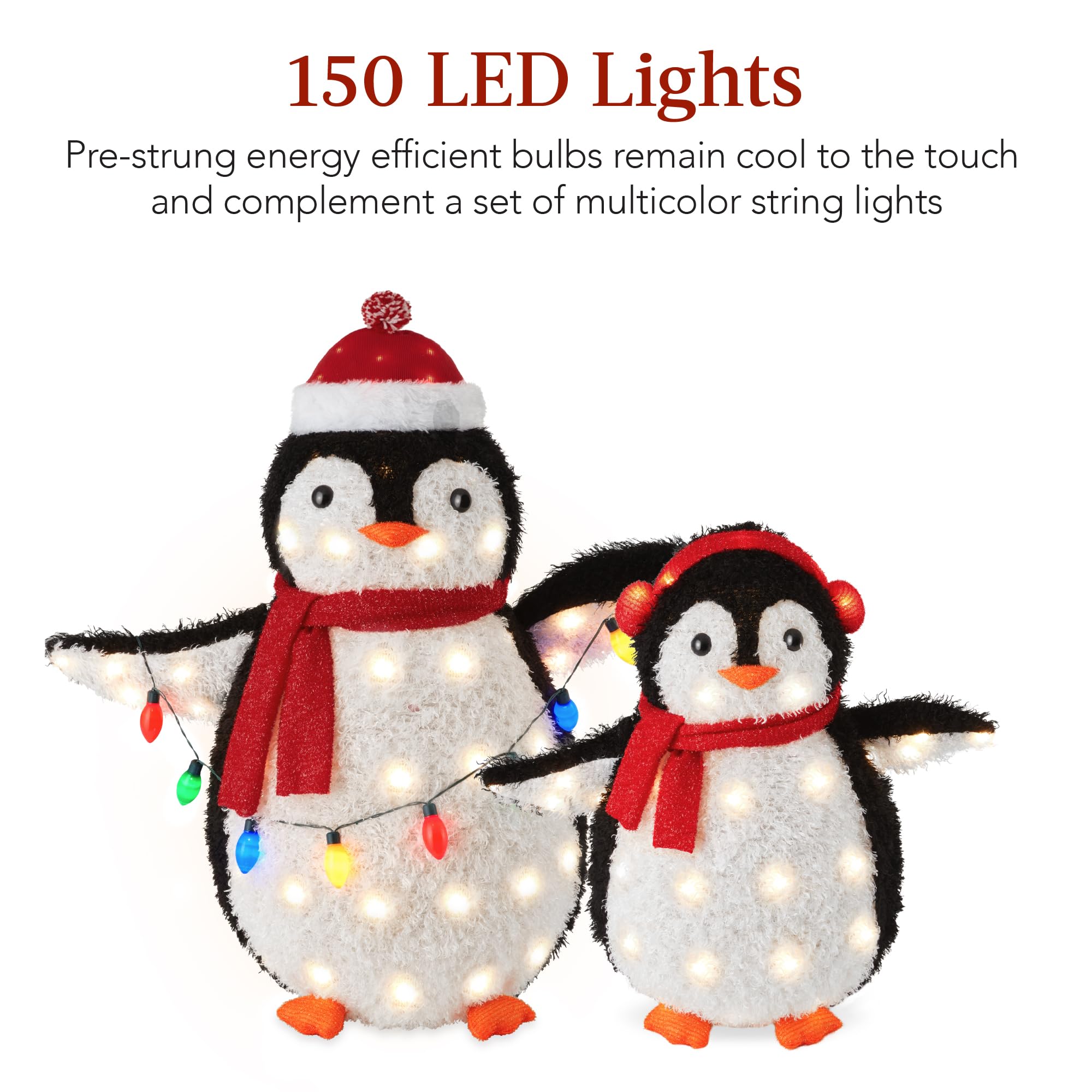 Foto 4 pulgar | Decoración Navideña Best Choice, Familia De Pingüinos De 3 Pies Con 150 Led - Venta Internacional.