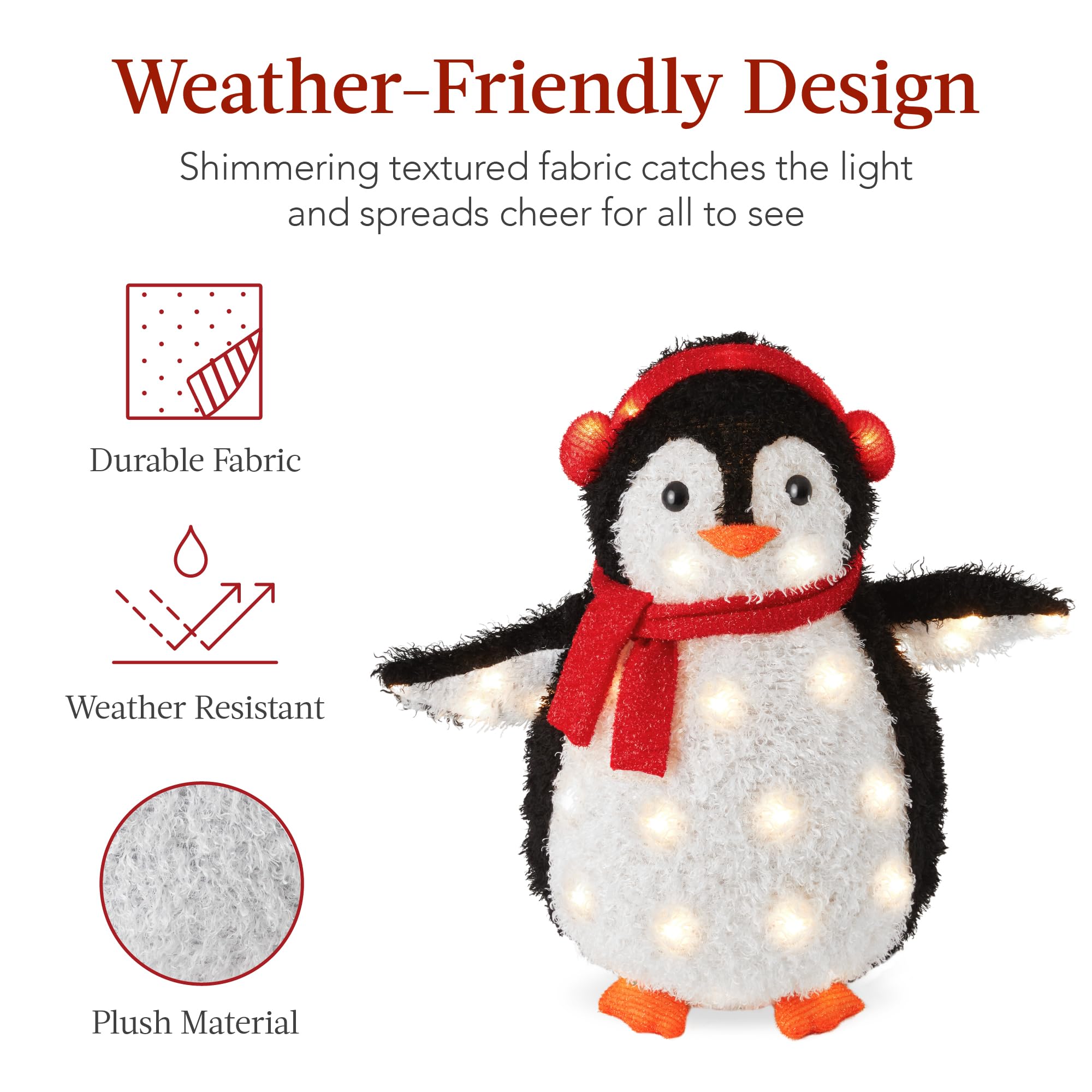 Foto 6 pulgar | Decoración Navideña Best Choice, Familia De Pingüinos De 3 Pies Con 150 Led - Venta Internacional.
