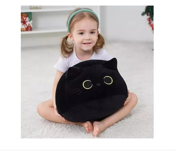Foto 2 | Almohada Xtellar De Felpa De Gato Negro, Almohada Infantil Juguetes