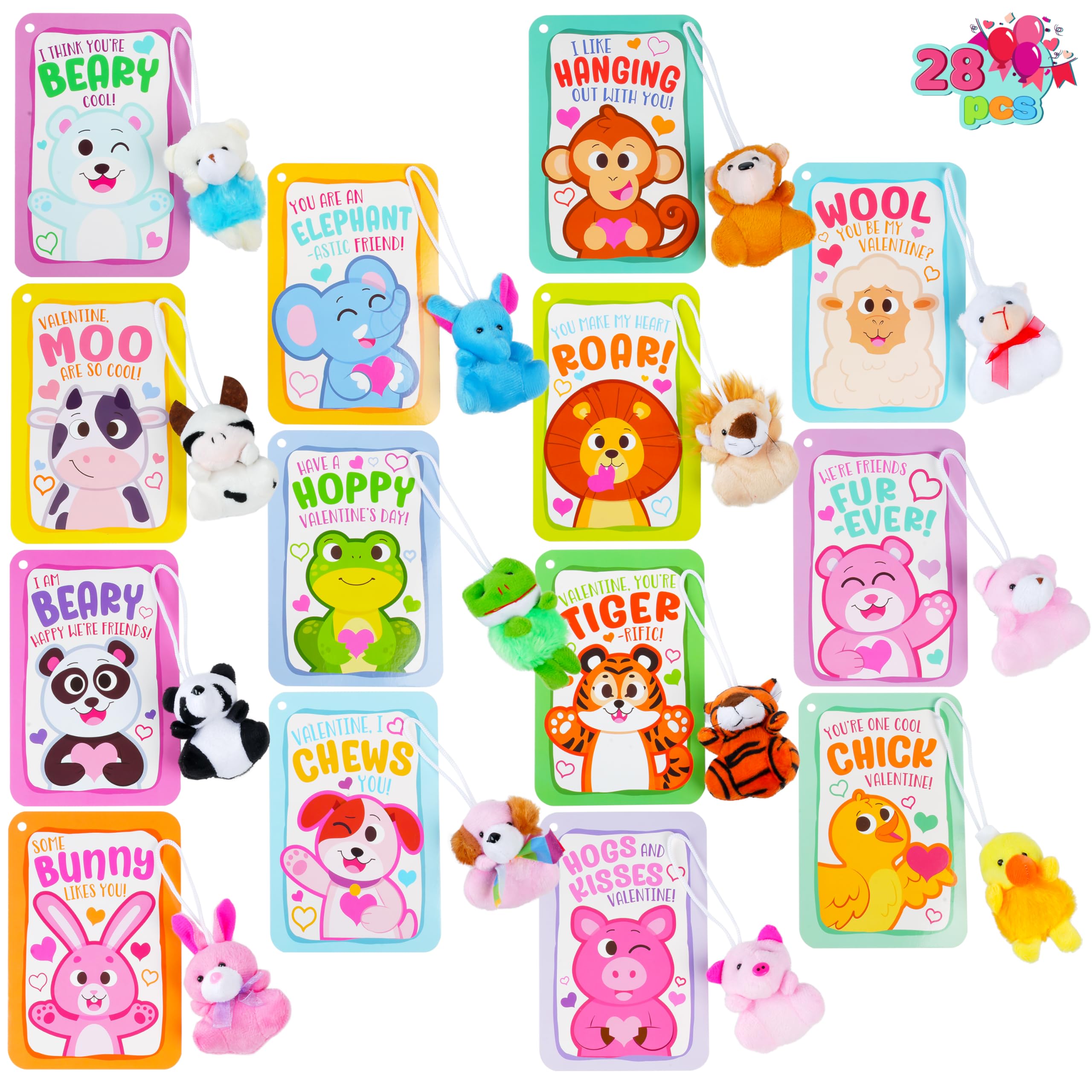 Minijuguetes De Peluche Joyin Para El Día De San Valentín Con Tarjetas De Regalo, 28 Unidades - Venta Internacional.