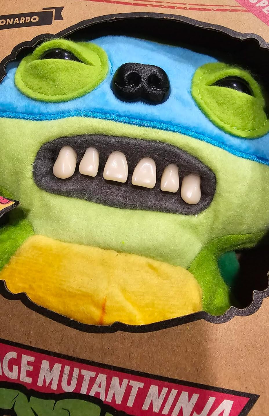 Foto 5 | Figura De Peluche Fuggler Funny Ugly Monster Ninja Turtles Leonardo - Venta Internacional.