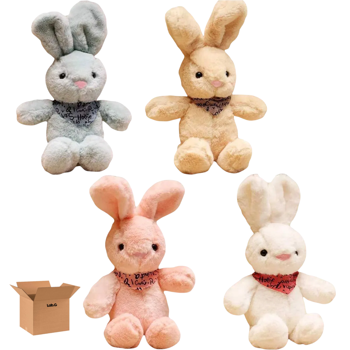 4pc Peluche De Rabbit Lab.g 30cm