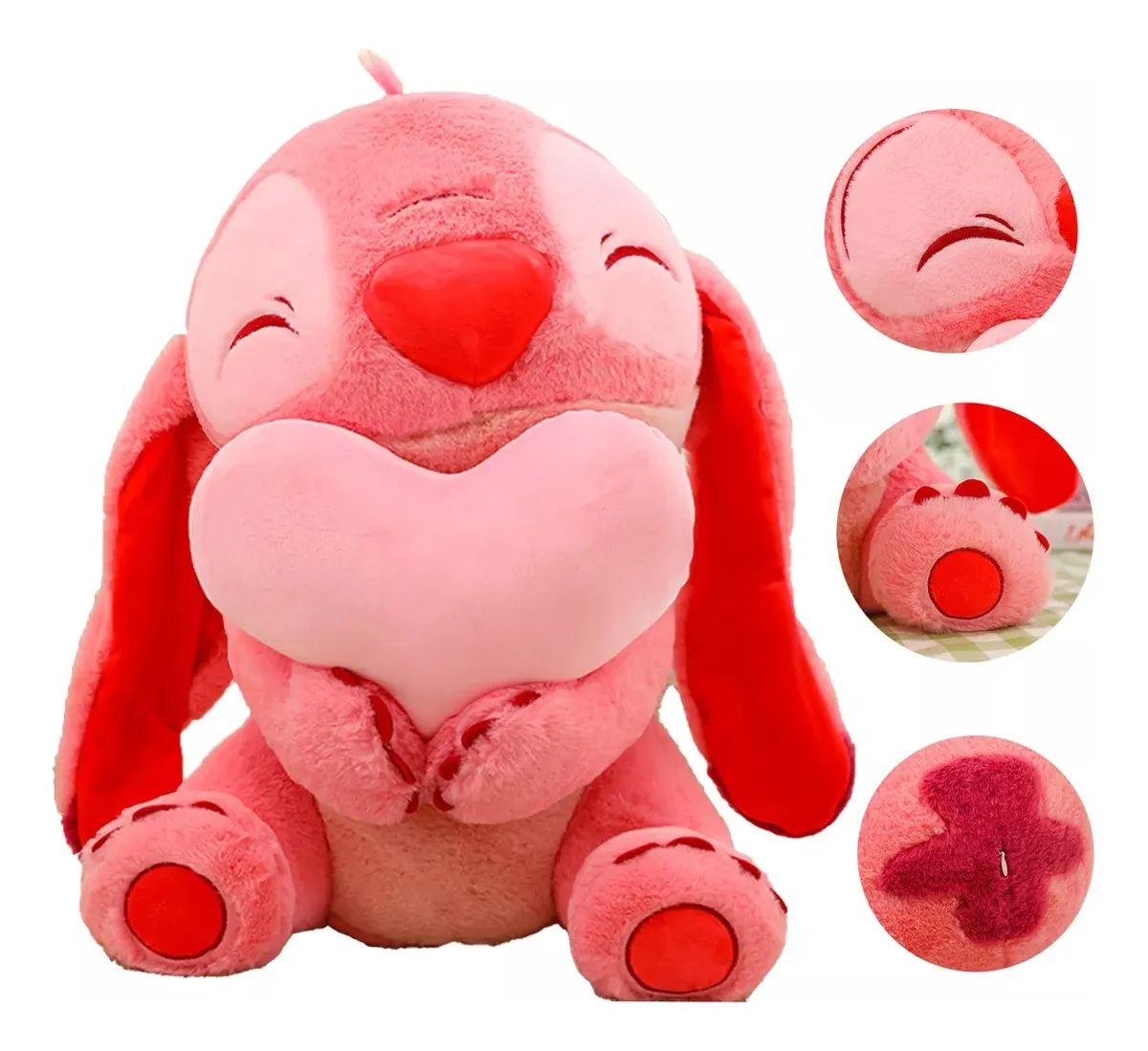 Foto 3 pulgar | Stitch Muñeco Belug Peluche 45cm Rosa