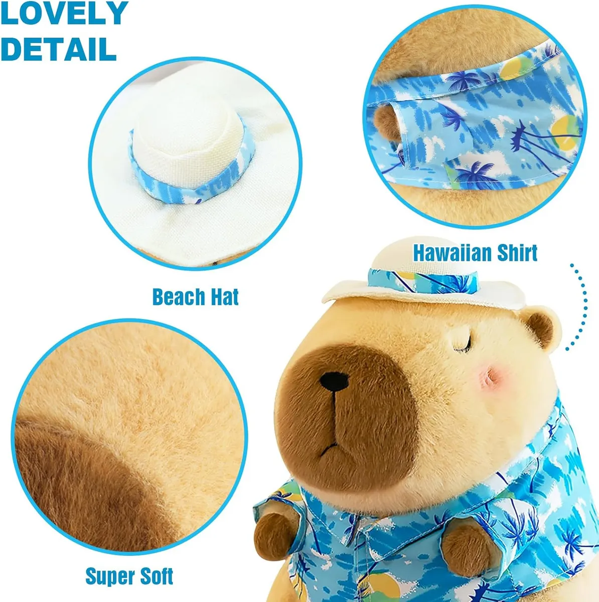 Foto 2 | Capibara Peluche Belug Cafe Azul Acero