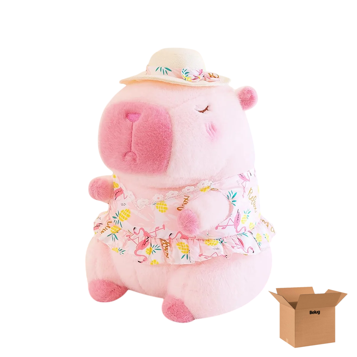 Capibara Peluche Belug Rosa Vestido